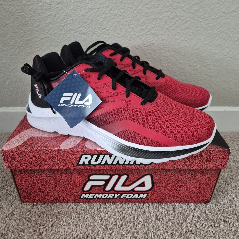 Fila Men's Memory Sequence Running Shoes Sneakers Red/Black Size 13